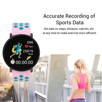 Pametno Gledati Krog Bluetooths Nepremočljiva Moški Ženske Fitnes Tracker manžeta Zapestnica Srčni utrip Spanja Monitor za Android IOS
