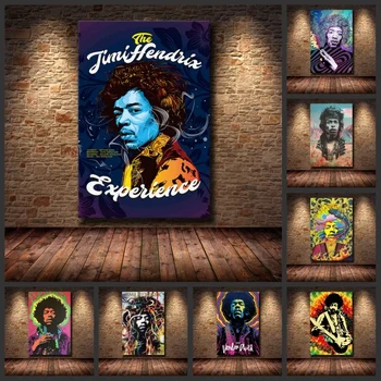 Pevka Jimi Hendrix Poster Tiskanje Slavna Pevka Tiskanja Rock Legende Letnik Fotografija Platno Stensko Slikarstvo Umetnost Slikarstvo