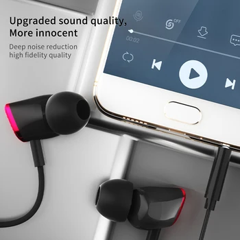 PHOMAX 1,2 M V-uho Globok Bas Stereo HI-fi Slušalke Športne Slušalke, ušesni Čepi Mikrofon Redmi Huawei Sumsung Visoko kakovostne Slušalke