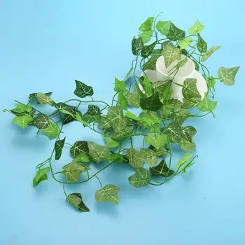Plastični Creeper Rattan Doma Dekoracijo Umetnih Zelenih Listov Počitnice Poročni Venec Zelenih Rastlin Plastičnih Svileno Krpo Visi Listov Bršljana