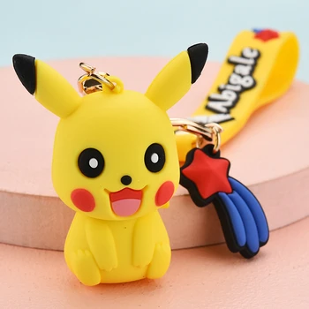 Pokemon 10 Novih Modelov Risanka Lutke Keychain Risanka Mehke Plastike Tri generacije Pikachu obesek ženska torba obesek model