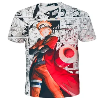 Poletje Anime Narutoes rokavi Boys Dekle 3D t-shirt cosKawaii Sweatshirts slika Moški tee majice, Vrhovi najstnik Oblačila