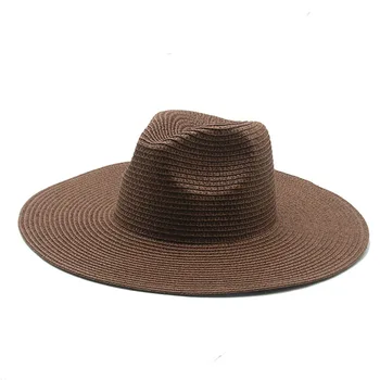Poletje ženske klobuki big roba 10 cm moški ženske trdna kaki bela črna slamnati klobuki na prostem za zaščito pred soncem plaži ženske poletje, sonce klobuki