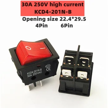 Posebno za varjenje 30A 250V high current KCD4 22*29 rdeči baker rocker stikalo 4Pin gumb električni pribor