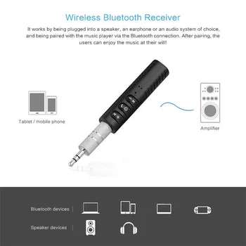 Prostoročno uporabo Bluetooth Adapter za Avto Kompleti Brezžični Aux Bluetooth Sprejemnik Za Slušalke Iphone, Ipad, PC Glasbe MP3 Zvočniški Adapter