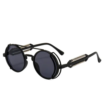 Retro steampunk sončna očala za moške blagovne znamke oblikovalec krog gothic sončna očala 2021 novih izdelkov žensk UV400 sončna očala