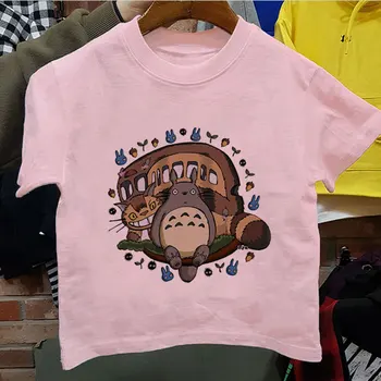 Risanka Fantje Dekleta Modi Priložnostne Kawaii Otrok Oblačila Anime Totoro Design T Majica Kratek Rokav Vrhovi Baby otroška Novost T-Shirt