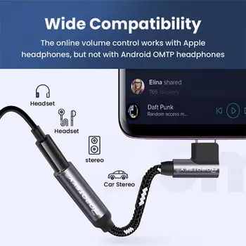 Robotsky USB Tip C Do 3.5 mm Aux Adapter za Slušalke vmesnik USB C 3.5 mm Audio Jack Kabel Za Xiaomi Huawei Oneplus AUX Kabel