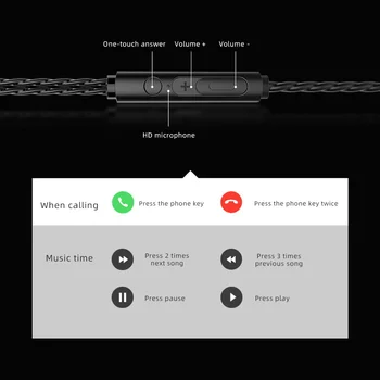 S8 Quad-core Dual Moving Coil 3,5 mm Slušalke za V Uho HD HiFi 6D Stereo Bass Glasbe Žične Slušalke Čepkov z Mic Univerzalni