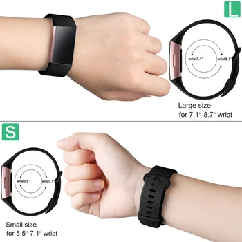 Silikonski Pašček za Zapestje Za Fitbit Polnjenje 4 3 Smart Band Zapestnico Na Fit malo Charge3 Charge4 Watch Usnjeni Pas Trak Manžeta