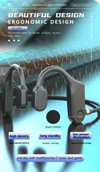Slušalke Z Kostno Prevodnost Dotik Slušalke Slušalke Brezžične Slušalke TWS Šport Nepremočljiva Čepkov Bluetooth, združljiva