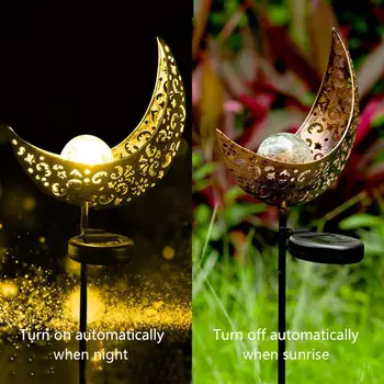 Sončne Vrtne Luči Kristalno Pokanje Stekla Svetu Luna Vložek Lahka, vodoodporna LED Dekorativne Luči za Vrt, Travnik Teras