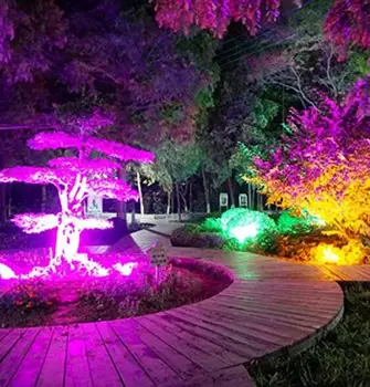 Sončno Mesto Luči na Prostem 2-v-1 Barvni Nastavljiv 7 LED Nepremočljiva Varnosti Drevo Reflektorji Travnik Korak Pešpot Vrt (4 Pack)