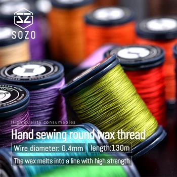 SOZO 0,4 mm Ročno Prišite Krog Vosek Nit Nit-String Handcraft Šivanje Skladu 130 m Usnje Obrti Delo Orodje