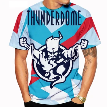 Thunderdome 3D Majica s kratkimi rokavi Moški Poletje Kratek Rokav Hardcore Čarovnik Logotip T-shirt Unisex Priložnostne Harajuku O-vrat Tee Vrhovi Camiseta