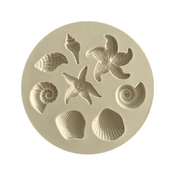 Torto Dekoracijo Orodja DIY Morskih Bitij Conch Sea Star Lupini Fondat Torto Sladkarije Silikonsko Plesni Ustvarjalne DIY Plesni Čokolado