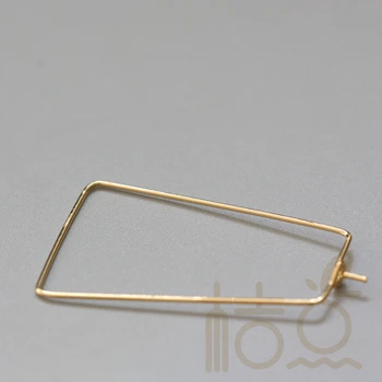 Trdni Brass Uhan Kljuke - Geometrična Uhan Žice - 35x25X0.75 mm (4010C)