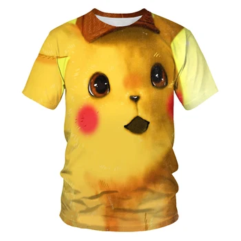 Ulične zabavno obleko gor Pikachu poletne moške in ženske T-shirt 3D tiskanje osebnost O-vratu, kratka sleeved prostem prosti čas