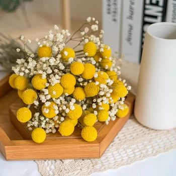 Umetne Rože Zlato Žogo Rastlin Naravno Sušene Šopek Svate, Dekoracijo Tabela Božični Dekor Dodatki Za Dom