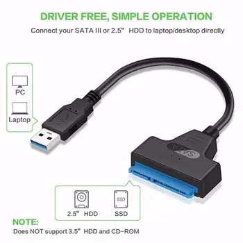 USB SATA 3 Kabel UASP -Sata, USB 3.0 Adapter Do 6 Gbps Podporo 2.5 Inch Zunanji SSD HDD Trdi Disk Sata III, USB 2.0 / 1.1