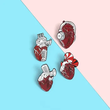 Ustvarjalno srce kapljično barvo emajla srce punk pin ovratnik za dodatno opremo broška