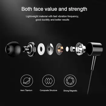 V uho 3,5 mm Hi-fi Zvok Slušalke High Fidelity Slušalke Šport Jasno Čepkov Z Micphone Za Računalnik Samsung Xiaomi