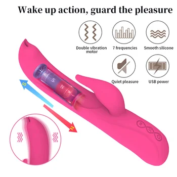 Vibratorji Za Ženske Klitoris Vagine Močan Dual Motornih Vibracije Teleskopsko Swing Silikagel Ženskih Intimnih Blaga Seksi Seks Igrače