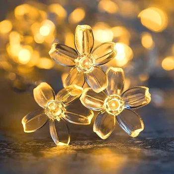 Vila Luči Češnje Cvetovi Svetlobe Niz Baterijsko Napajanje Led Garland Svetlobe Baby Tuš Stranka Dekor Božič Poroka Dekoracija