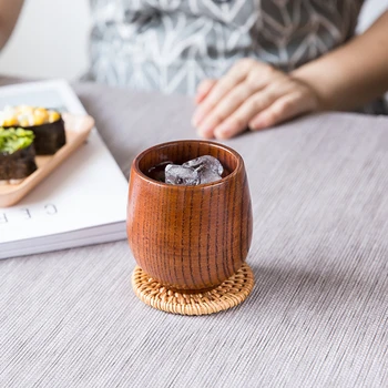 Vintage Japonski Slog Naravnih Lesenih Vino Pokal Kitajski Kung Fu Nastavite Čaj Aparat za Mleko Teacup Drinkware Teaware Dekor Obrti 200 ml