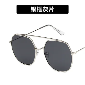 Vintage poligon prevelik sončna Očala Roza odtenkov, za Moške, Ženske luxury Black Ogledala Retro Klasična Velika Okrogla očala za Sonce UV400