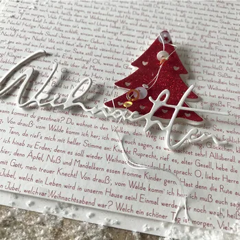 Weihnachten besede rezanje kovin matrice die cut plesni diy album kartice izdelavo papirja obrti nož plesni umre novo 2019 diecuts