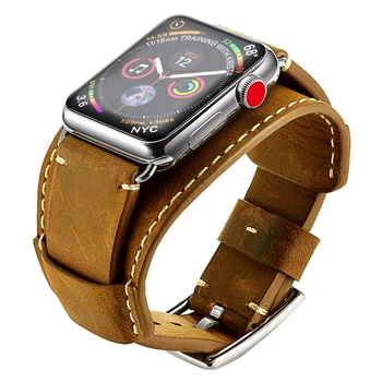 Za Apple Watch 6 SE Band 44 mm 40 mm Serije 5/4 Apple jermenčki Pravega Usnja Trak za iWatch Series 3 38 mm 42mm zapestnica