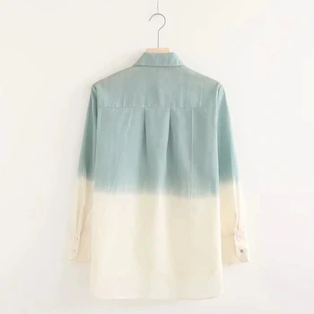 Za Bluzo Ženske Gumb-Up 2021 Moda Prevelik Barve, Vintage Bluze Z Dolgimi Rokavi Pomlad Jesen Urad Nositi Ženska Elegantna Majice
