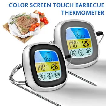 Zaslon na dotik Hrane, Kuhanje Brezžični Mesa Termometer Digitalni BBQ Grill Merilnik Temperature Sonde，časa In Temperature, Alarm