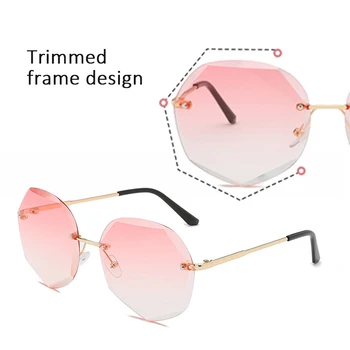 ZUEE Rimless Ženske sončna Očala Modno Oblikovanje Lady sončna očala 2020 Letnik Zlitine Okvir Klasične blagovne Znamke Oblikovalec Odtenki Oculos