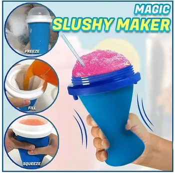 Čarobno Slushy Maker Stisnite Pokal Slushy Maker - Diy Domače Smoothie Skodelice Zamrzujte Pijač Pokal Dvojno Plast Poletje Sok, Sladoled