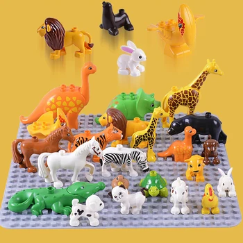 Živali Model Številke big Gradnik otroci izobraževalne igrače za otroke Darilo Brinquedos združljiv Leduo Big block